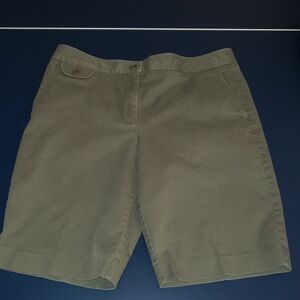 Talbots Stretch- Khaki Bermuda Shorts Size: 12P